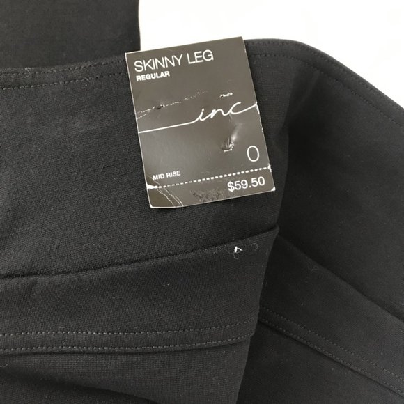 NWT INC Skinny Plaid Front Leggings Size 0 - Picture 7 of 10